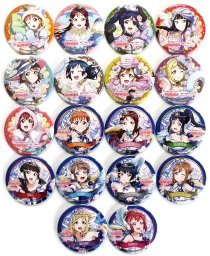 【中古】バッジ・ピンズ(キャラクター) 全18種セット 「ラブライブ!サンシャイン!! トレーディング缶バッジAqours vol.1」 C93グッズ