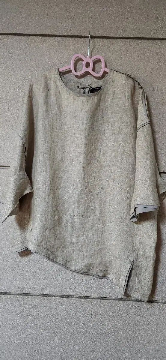新品 ミスコン リネン ブラウス ベージュ 77