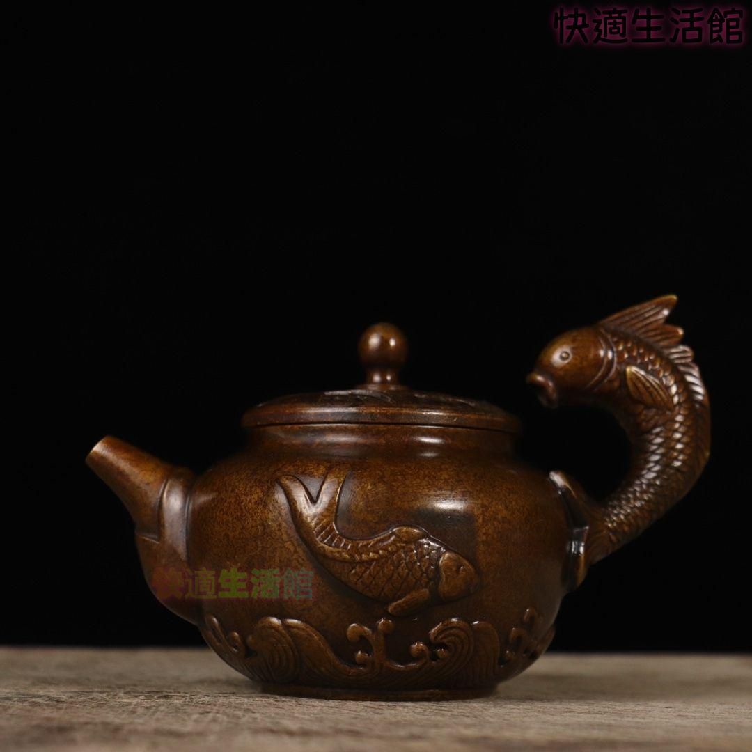 銅 細工 彫刻 「年々余りがある」 徳利 急須 茶道具 工芸品 美術品 置物zw519zw519