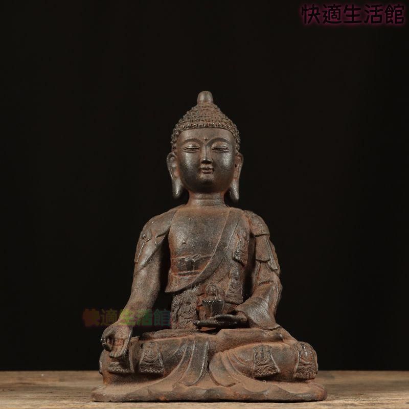 鉄器 仏像 鉄仏像 釈迦仏 工芸品 置物 鉄器 鉄仏 千衣仏 釈迦牟尼仏坐像 仏教美術 工芸品 置物zw519zw519