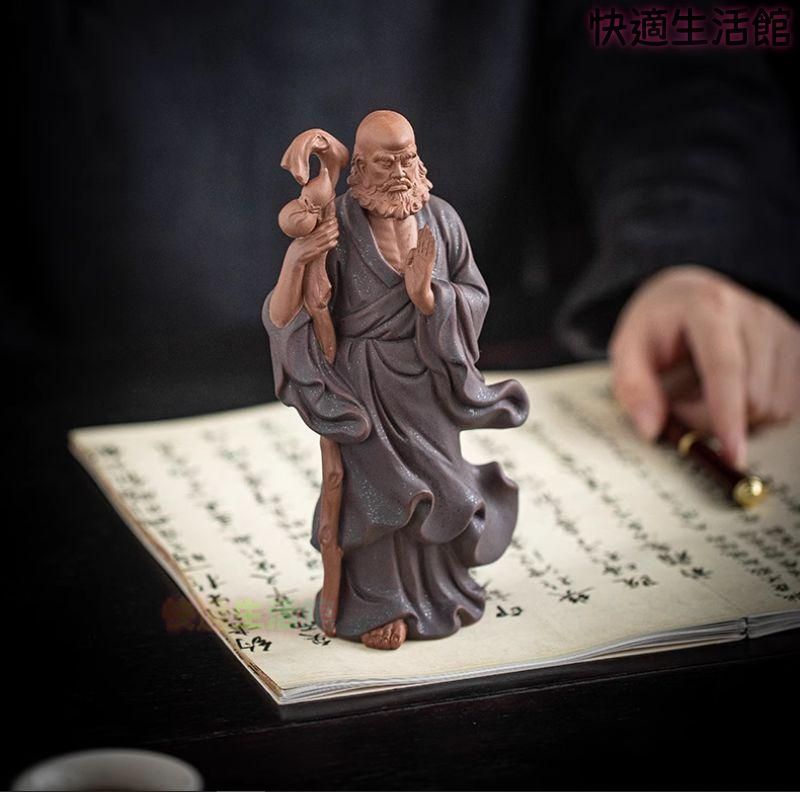 禅意 陶磁 茶道 装飾品 達磨祖師茶寵 茶室茶卓面人 置物zw519zw519