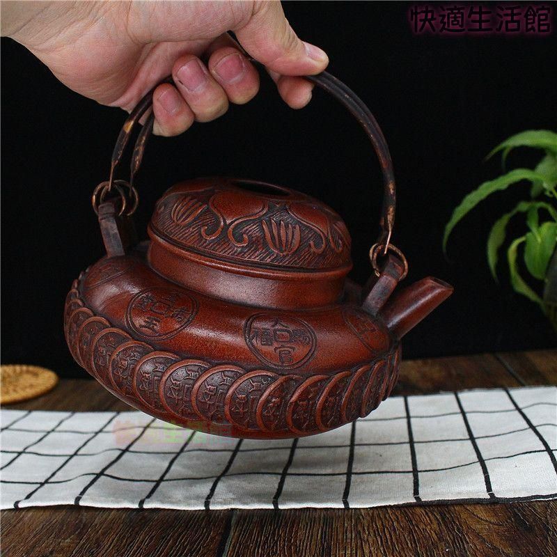 招財提梁壺 茶道具 中国茶器 工芸品 置物zw519zw519