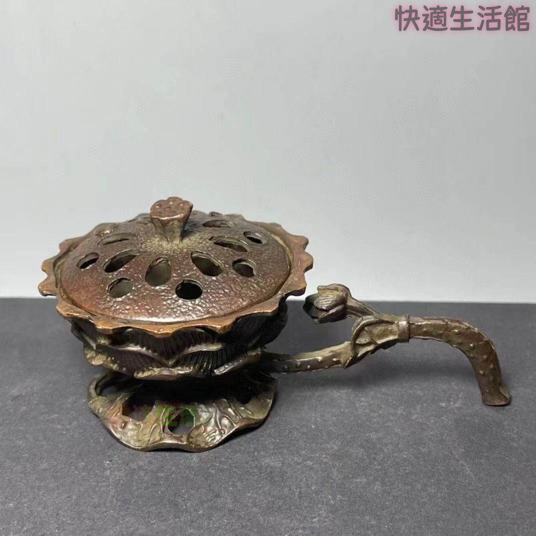 銅 細工 蓮華香炉 室内盤香塔 香篆炉 茶室香薫炉 工芸品 美術品 置物 銅 細工 茶道具 香道具 蓋置 祥雲蓮華蓮蓬の香炉があります 置物