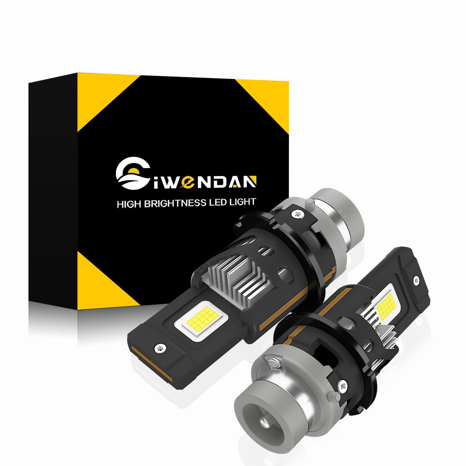 CIWENDAN （シウエンダン）D4S LED ヘッドライト 配線レス ポン付け 一体型 キャンセラー内蔵 ホワイト6500K 12V対応 ファン付き 26000LM 35Wの純正HID交換用 LED化 アダプティブ干渉無し 純正HIDバラスト接続 ...