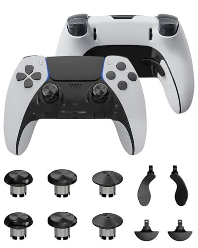 【新品】PS5 Edgeコントローラー用メタルサムスティック、メタルバックパドルトリガーボタンジョイスティック、PS5デュアルセンスコントローラー用交換用アクセサリーパーツ、アナログジョイスティック、ブラック。 c65f1fb5