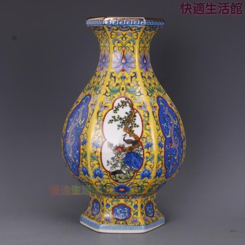 清の乾隆?琅彩?絵花鳥軣者瓶 景徳鎮 陶磁器 装飾品 現代工芸品 美術品 置物zw519zw519