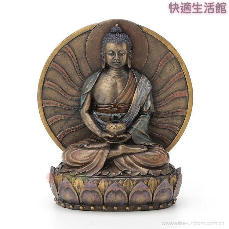 仏教美術 阿弥陀両手託鉢仏像 鎮宅辟邪 開運風水 招財 置物 工芸品zw519zw519