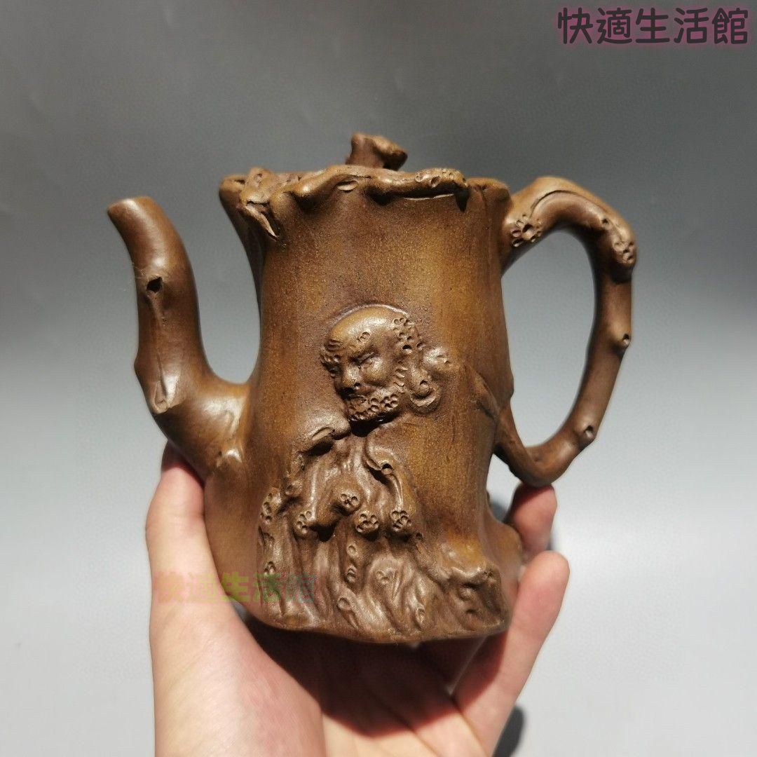 宜興 紫砂壷 ダルマ壺 煎茶道具 工芸品 美術品 置物zw519zw519
