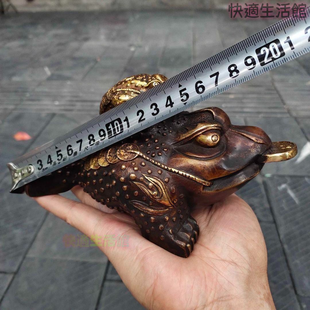銅制 母子金蟾 家庭 事務室 机 自動車 開運風水 招財 置物 工芸品 装飾品 美術品・アンティーク・コレクション 銅制 母子金蟾 家庭 事務室 机