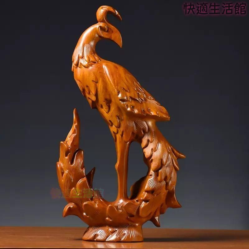花梨木 彫刻鳳凰 置物 工芸品 新婚 新居プレゼントzw519zw519
