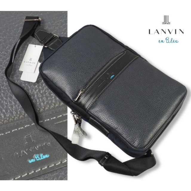 新品正規2.5万円 LANVIN en Bleu ランバン オン ブルー レイト ワンショルダー ボディバッグ 紺(NVY) 511901