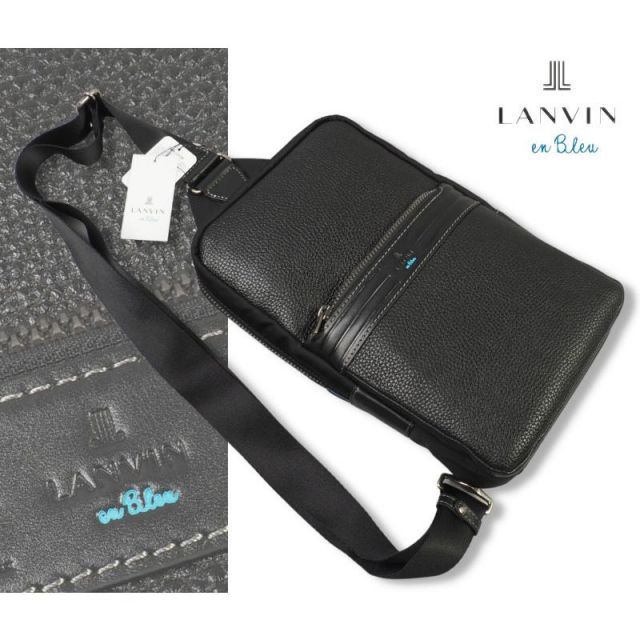 新品正規2.5万円 LANVIN en Bleu ランバン オン ブルー レイト ワンショルダー ボディバッグ 黒(BLK) 511901