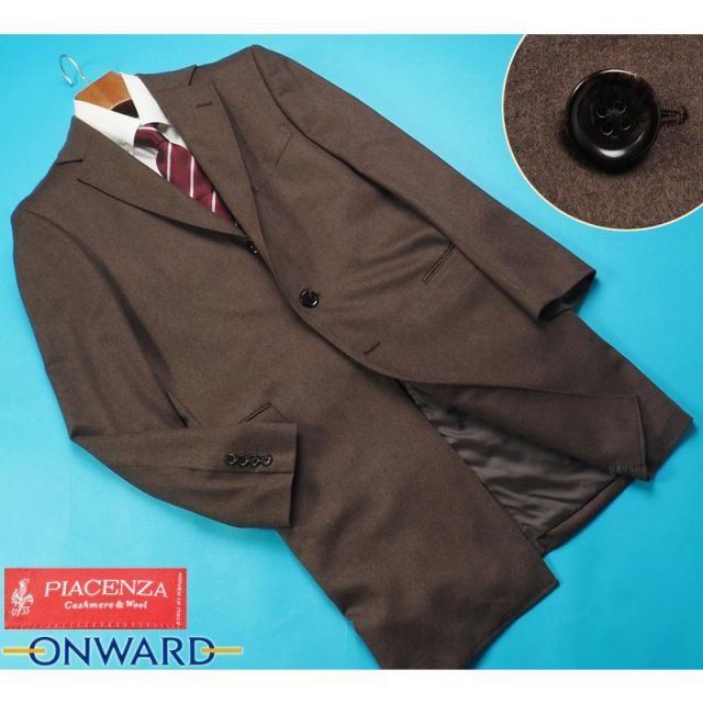 新品33万円 オンワード樫山 Selflex 日本製『PIACENZA ピアツェンツァ 伊製生地』カシミヤ混 ウール チェスター コート D6/50(XL程度) 茶7954280