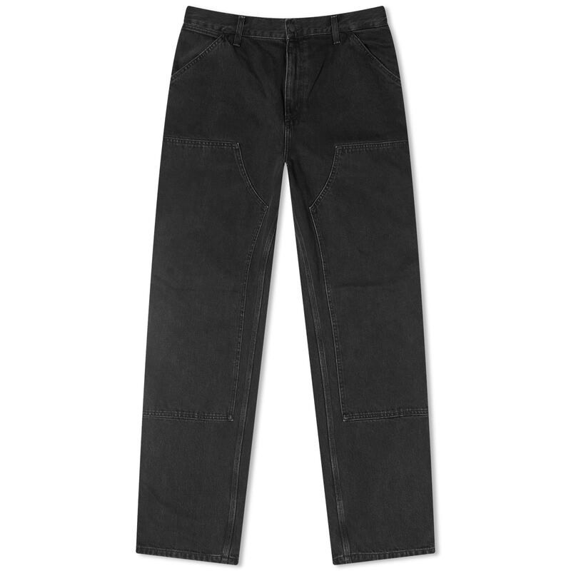 カーハート メンズ ボトムス カジュアルパンツ デニム Carhartt WIP Denim Double Knee Pant Black Stone Washed ブラック