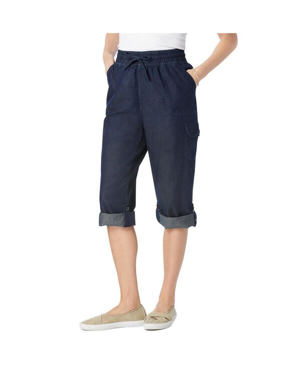 ウーマン ウィズイン レディース ボトムス カジュアルパンツ キャップ Woman Within Womens Within Convertible Length Cargo CapriBermuda Indigo インディゴ