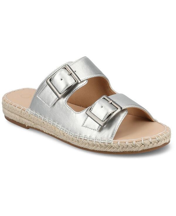 ジュルネ コレクション レディース シューズ サンダル Journee Collection Womens Tresah Double Strap Espadrille Sandals Silver シルバー
