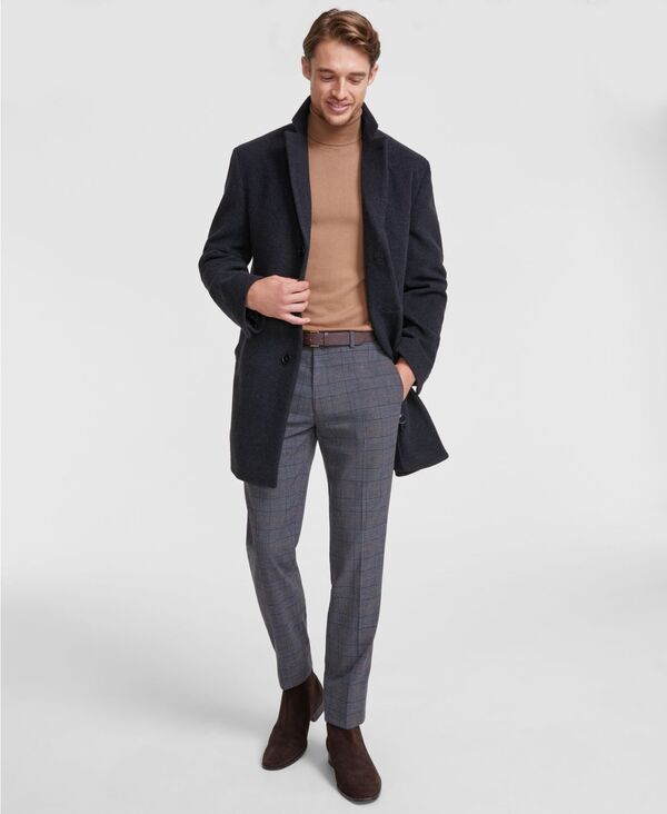 カルバンクライン メンズ アウター ジャケット・ブルゾン スリムフィット ウール コート Calvin Klein Mens Prosper WoolBlend Slim Fit Overcoat Charcoal チャコール