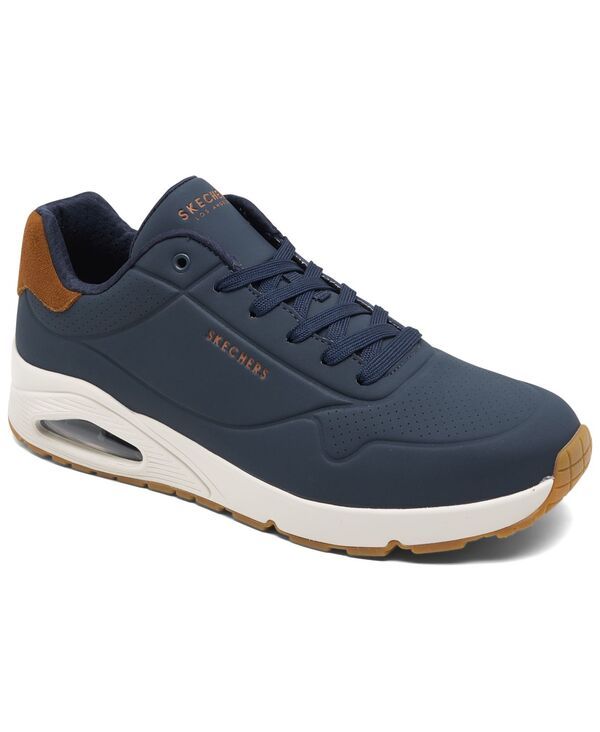 スケッチャーズ メンズ シューズ スニーカー Skechers Mens Uno Suited On Air Memory Foam Casual Sneakers from Finish Line NavyBrown ネイビー