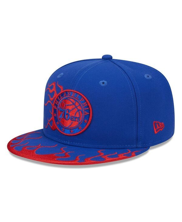 ニューエラ メンズ アクセサリー 帽子 New Era Mens Royal Philadelphia 76ers 2024 NBA AllStar Game Rally Drive Flames 9FIFTY Snapback Hat Royal