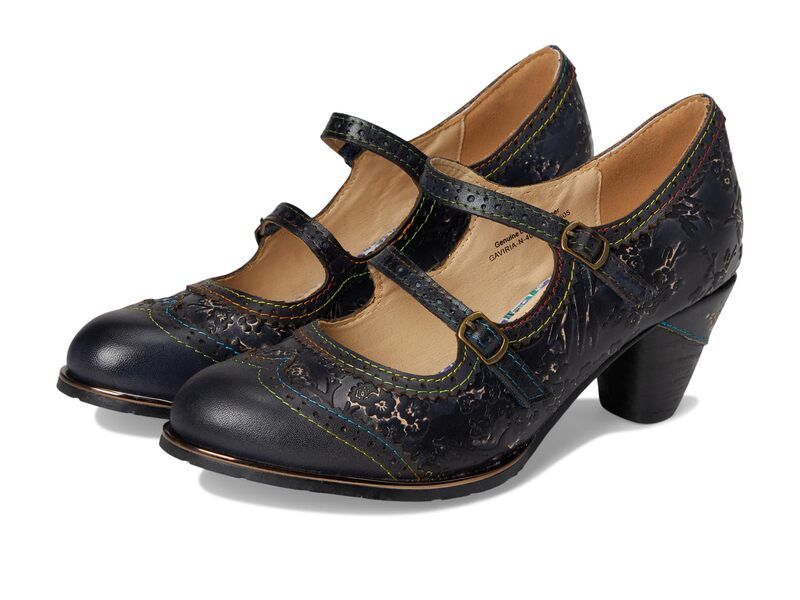 スプリングステップ レディース シューズ ヒール LArtiste by Spring Step Gaviria Navy ネイビー
