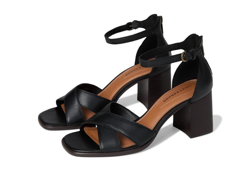 ラッキーブランド レディース シューズ ヒール サンダル Lucky Brand Herrika Cross Band Higheel Sandal Black ブラック