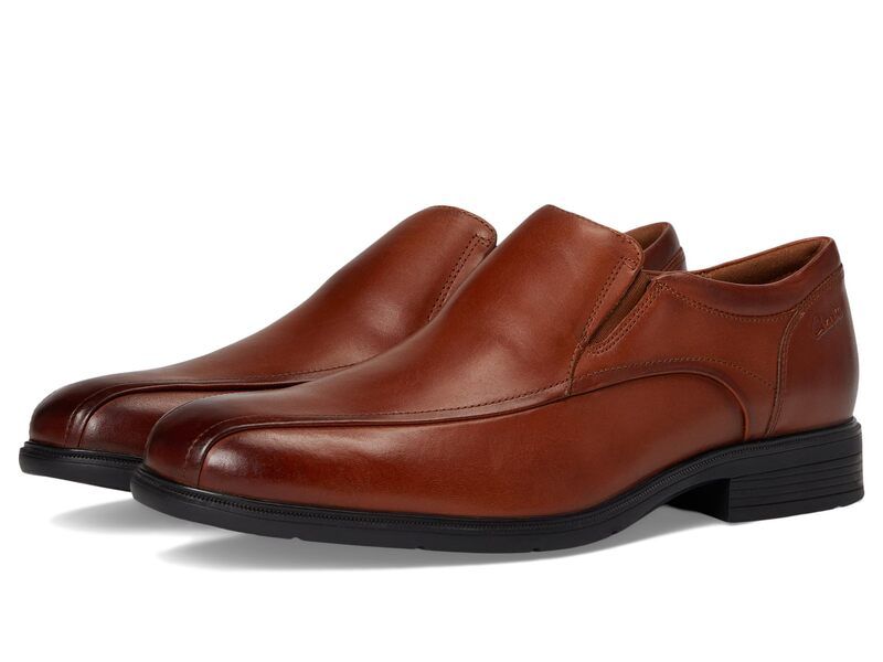 クラークス メンズ シューズ スリッポン・ローファー Clarksteadwell Step Dark Tan Leathe タン