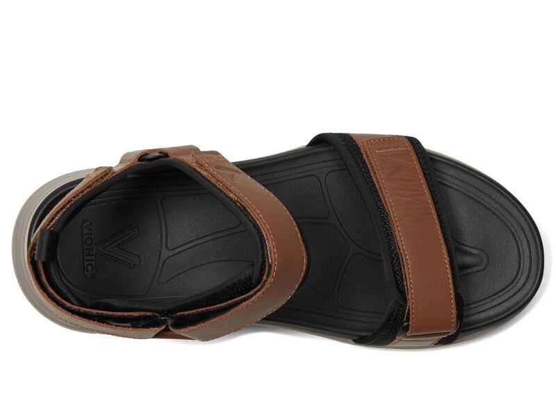 バイオニック メンズ シューズ サンダル VIONIC Walk Max Wanderer Walking Sandals Hazelnut Leathe