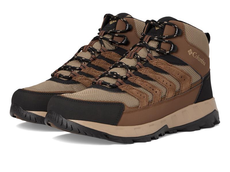 コロンビア メンズ シューズ ブーツ・レインブーツ Columbia Strata Trail Mid Waterproof Dark BrownKhak ブラウン