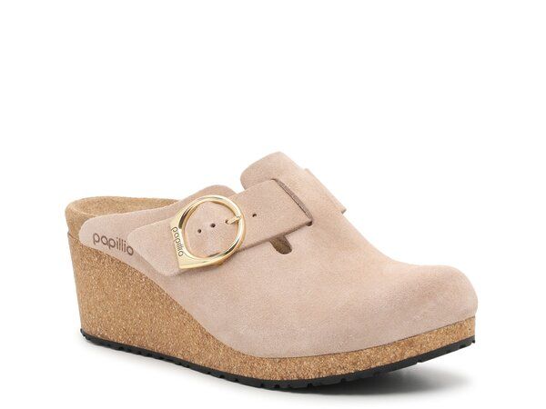 ビルケンシュトック レディース シューズ スリッポン・ローファー Papillio by Birkenstock Fanny Wedge Clog Womens Beige Suede ベージュ