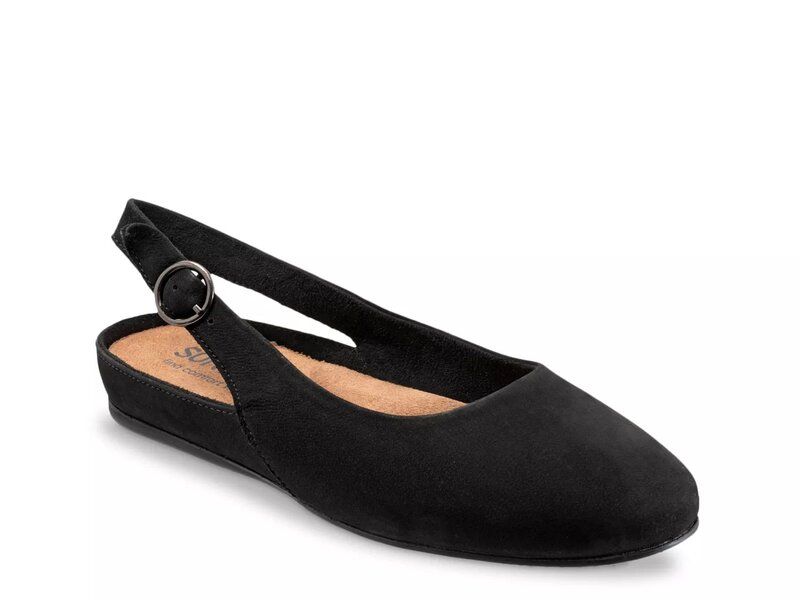 ソフトウォーク レディース シューズ パンプス Softwalk Sandy Flat Black Suede ブラック