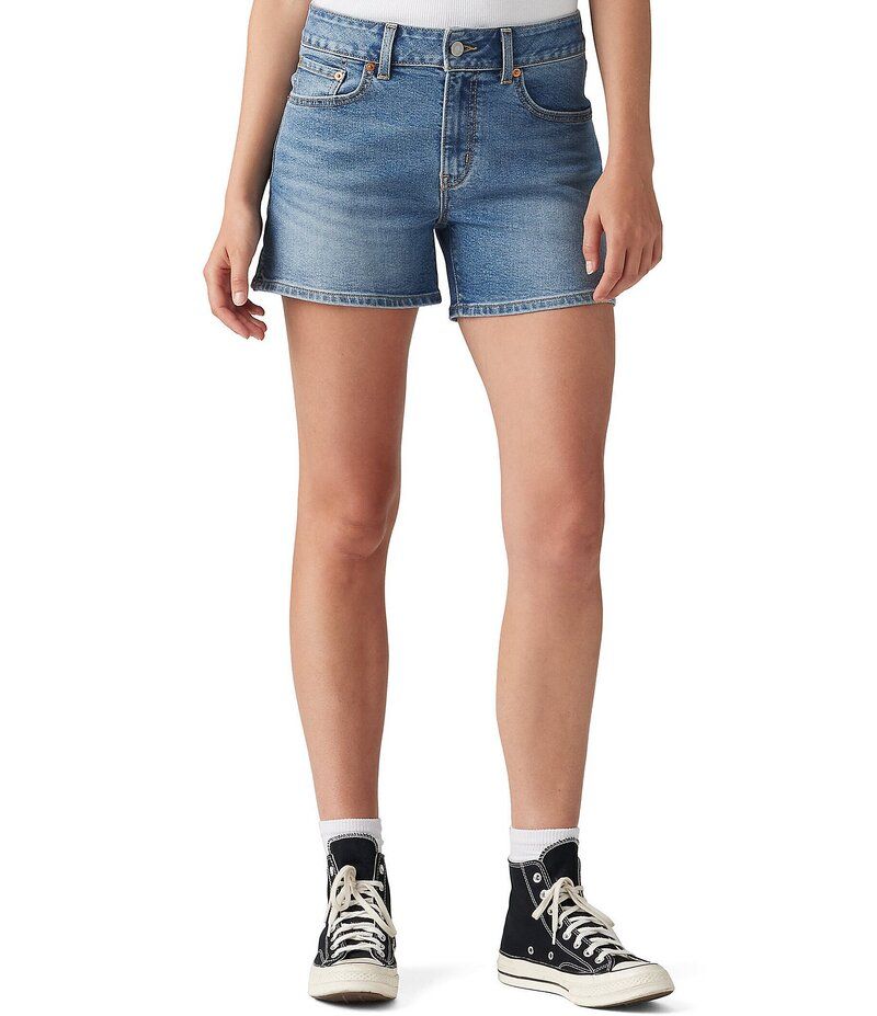 リーバイス レディース ボトムス ハーフパンツ・ショーツ ショートパンツ デニム LevisR Mid Rise Stretch Denim Shorts Blue ブルー