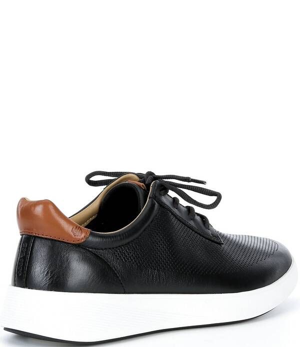 ジョンストンアンドマーフィー メンズ シューズ スニーカー レザー Johnston Murphy Mens Ackerson Perforated Leather Sneakers Black ブラック