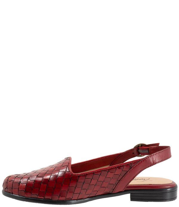 トロッターズ レディース シューズ パンプス レザー Trotters Lea Woven Leather Sling Flats Red レッド