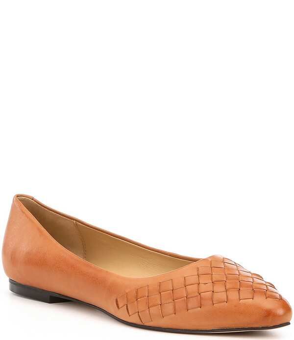 トロッターズ レディース シューズ パンプス Tシャツ レザー Trotters Estee Woven Leather Flats Tan タン