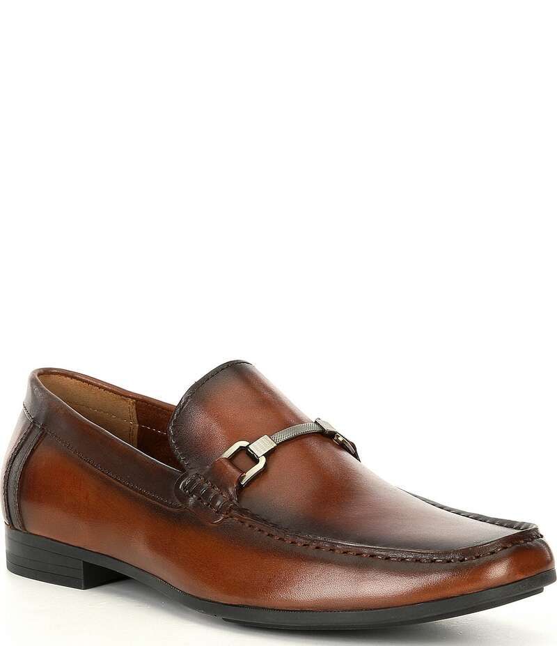 スティーブ マデン メンズ シューズ スリッポン・ローファー レザー ローファー Steve Madden Mens Privacy Burnished Leather Bit Buckle Loafers Cognac