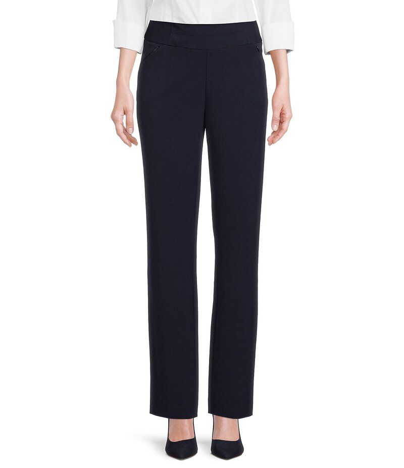 インベストメンツ レディース ボトムス カジュアルパンツ ストレート プチ パンツ Investments Petite Size the PARK AVE fit PullOn Straight Leg Pants Dark Navy ネイビー