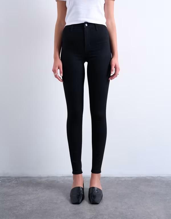 トップショップ レディース ボトムス デニムパンツ ジーンズ Topshop Joni high rise skinny jeans Black ブラック
