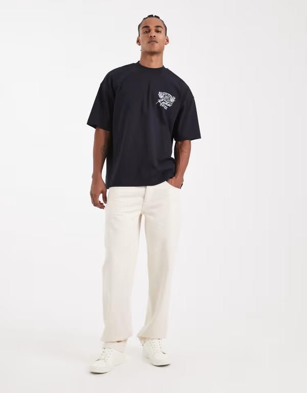 エイソス メンズ ボトムス デニムパンツ ジーンズ ASOS DESIGN Circular Design Collection heavyweight straight jeans in ecru エクリュ