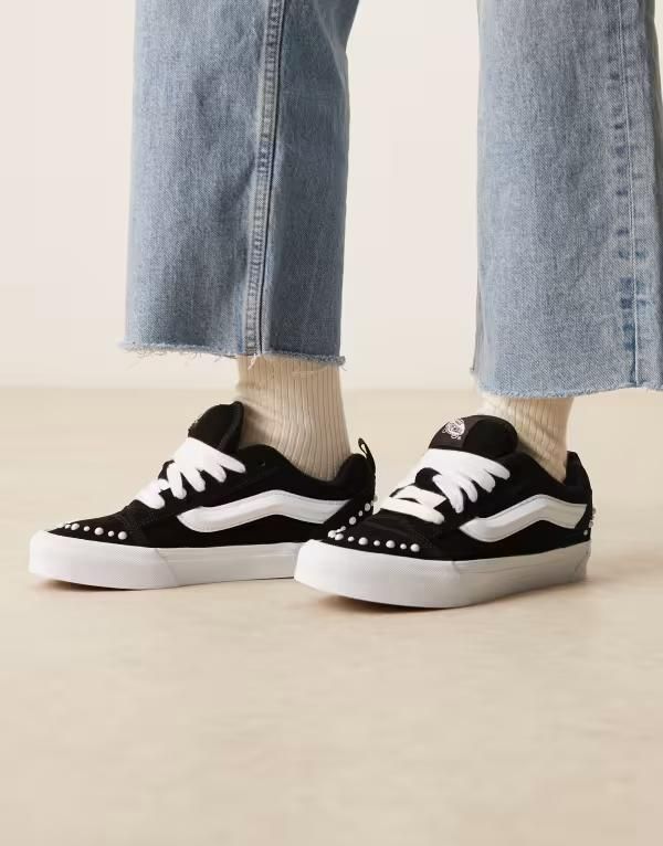 バンズ レディース シューズ スニーカー Vans Knu Skool sneakers with pearl detail Black ブラック
