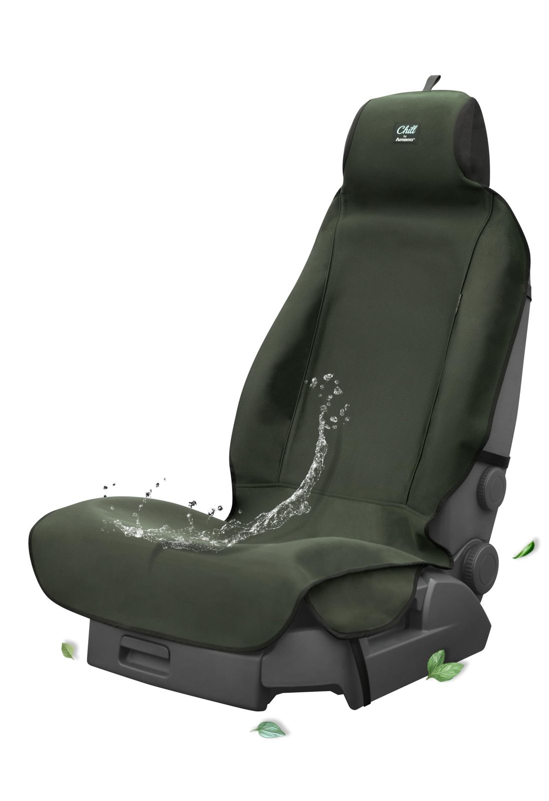 AUTHENTICS Chill 前席用 シートカバー 3D 1枚 台湾製 防水 抗菌 消臭 汎用 立体フィット 車用シートカバー レザーシート ワイドシート スポーツシート向け
