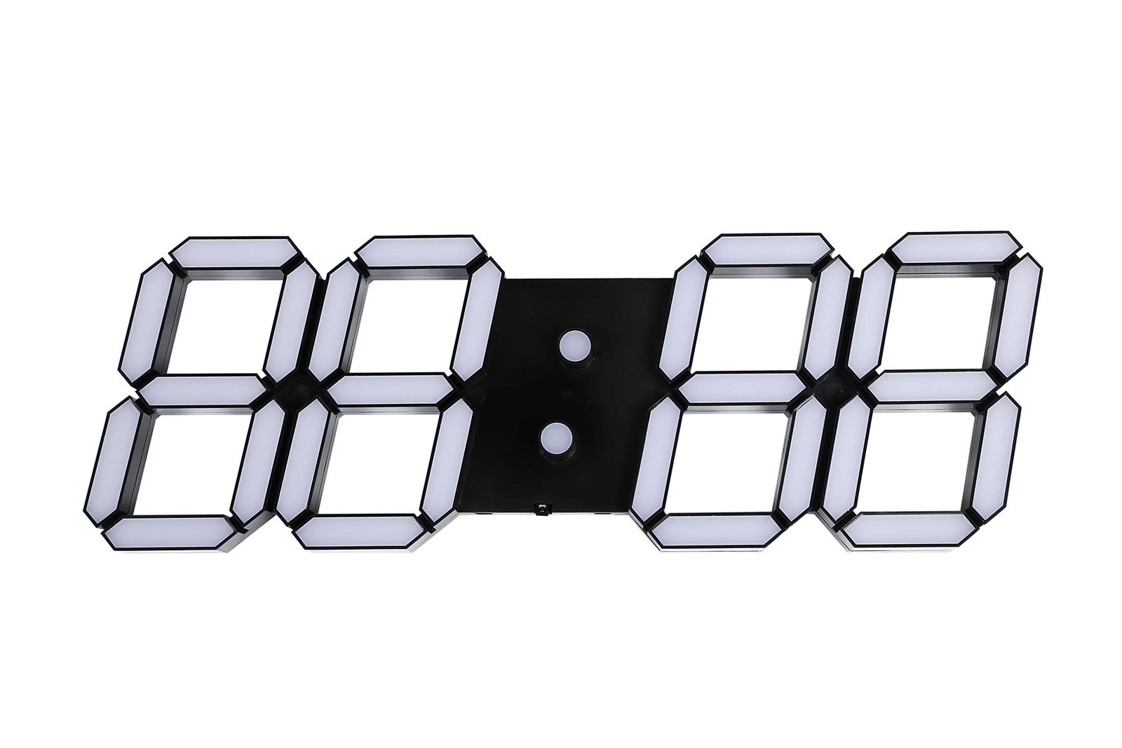 LED 壁掛け デジタル時計 - 3D 立体 wall ウォール clock リモコン付き USB電源 アダプタ付き (ブラック) 国内発送