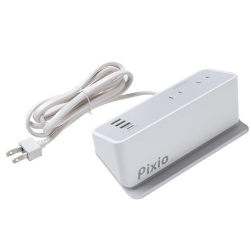 Pixio AC&USB TAP COMPACT White 電源タップ ホワイト 卓上 コンセント USB Type-C Type-A 充電ステーション ACアダプタ 急速充電 コンパクト スマホ スタンド機能 延長コード USB充電器 おしゃれ 国内発送