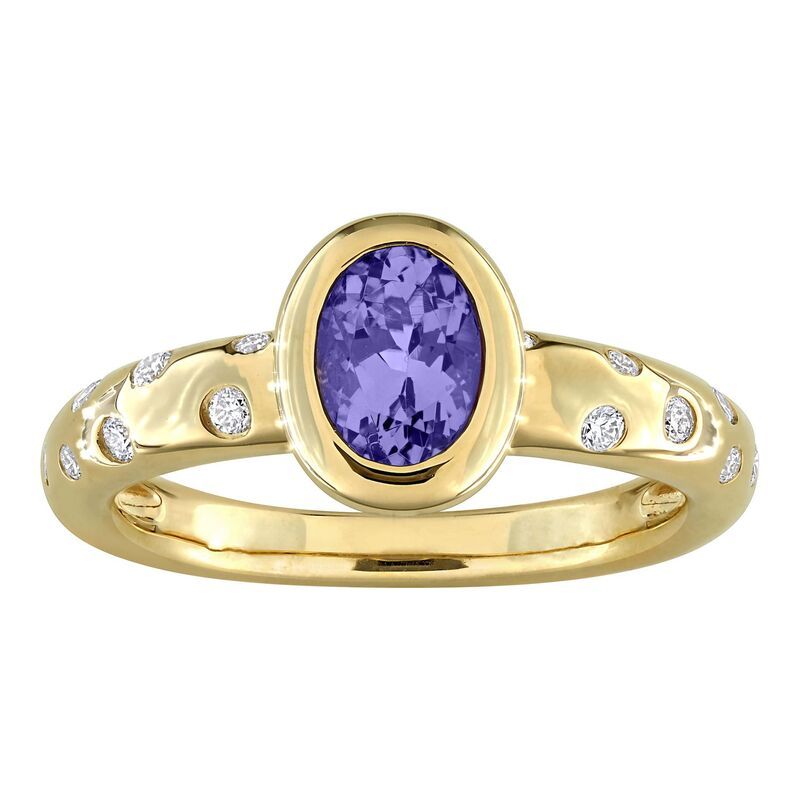 ステラ グレース レディース アクセサリー リング Stella Grace 10k Gold Tanzanite 14 CaratW Diamond Oval Solitaire Ring 10k Gold ゴールド