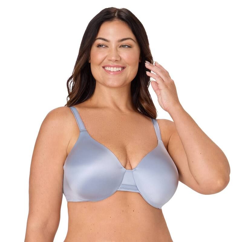 バリ レディース アンダーウェア ブラジャー Bali One Smooth U Smoothing Concealing Underwire Bra DF3W11 Silver Satin シルバー