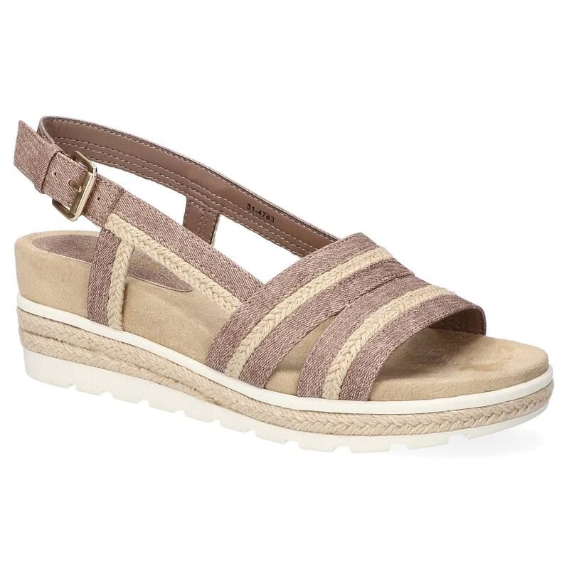 イージーストリート レディース シューズ サンダル Easy Street Mel Slingback Womens Wedge Sandals Light Brown ブラウン