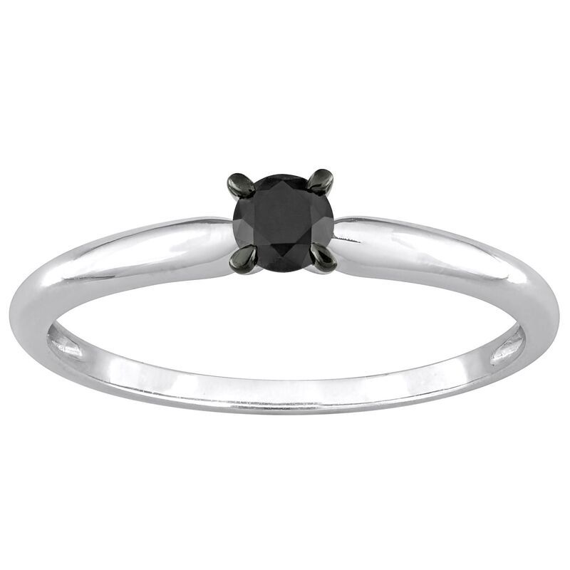 ステラ グレース レディース アクセサリー リング Stella Grace 14k White Gold 14 CaratW Round Cut Black Diamond Solitairengagement Ring 14k White Gold ホワイ