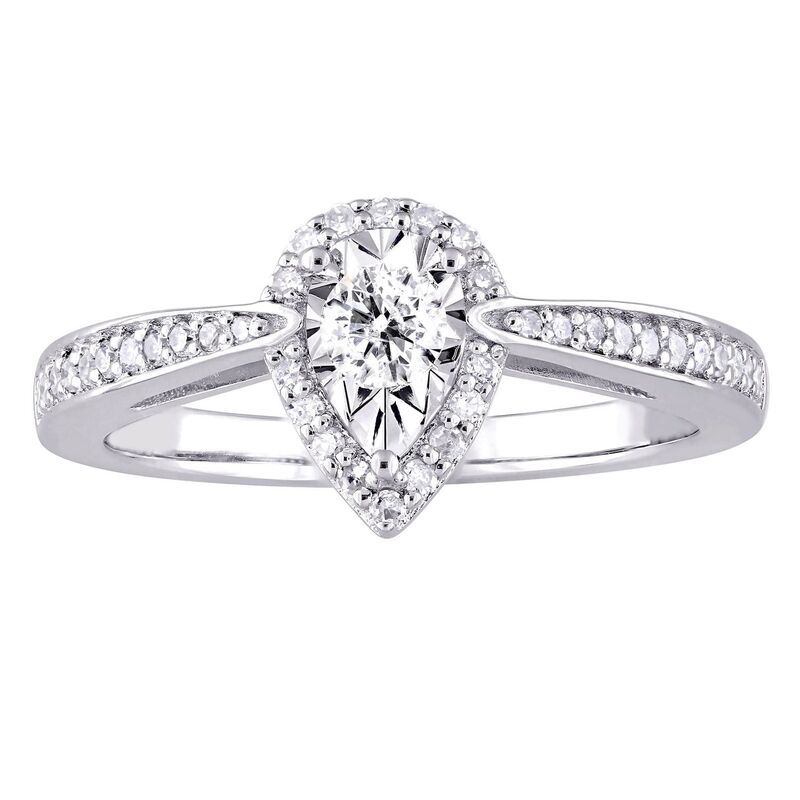 ステラ グレース レディース アクセサリー リング Stella Grace Sterling Silver 13 CaratW Diamond Engagement Ring Sterling シルバー