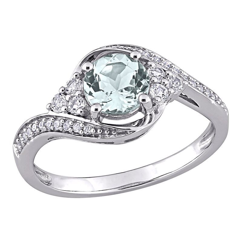 ステラ グレース レディース アクセサリー リング Stella Grace 10K White Gold Aquamarine White Topaz 110 CaratW Diamond Ring 10k Whgold ホワイト