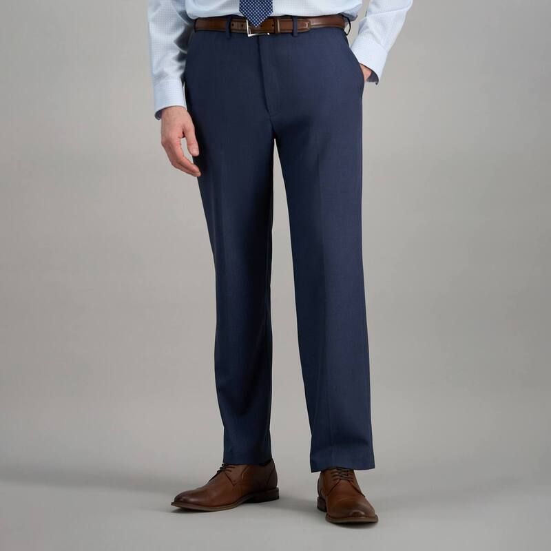 ハガー レディース ボトムス カジュアルパンツ Men s Haggar Premium Comfort ExpandableWaist ClassicFit Stretch FlatFront Dress Pants Melange Blue ブルー
