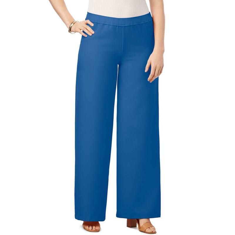 ロアマンズ レディース ボトムス カジュアルパンツ ワイドレッグ プラスサイズ プチ Roamans Womens Plusize Petite Plusize Wide Leg Bend Over Pant Vivid Blue ブルー
